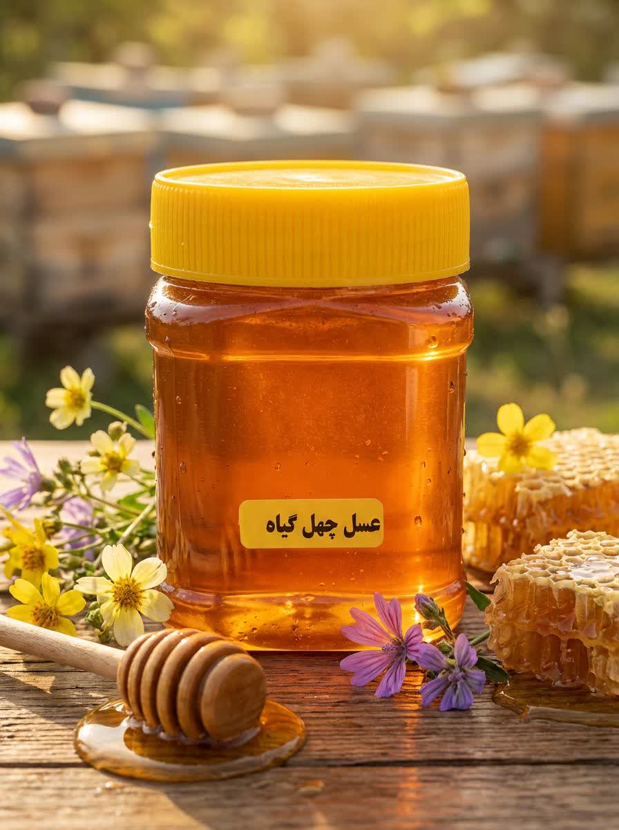خرید عسل چهل گیاه نیم کیلویی | قیمت ۳۹۹,۰۰۰ تومان، عسل چند گیاهی